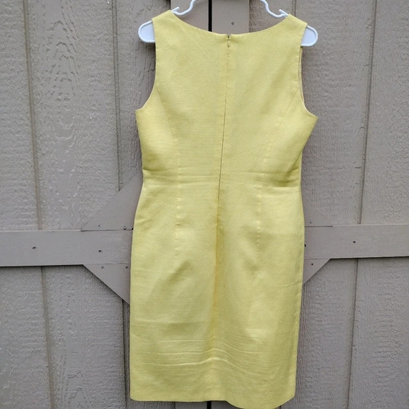 Escada margaretha ley Vintage Cotton Shift Dress SZ 40 Yellow - Picture 5 of 6